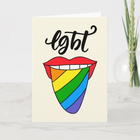LGBT Rainbow Tongue Kaart (Voorkant)