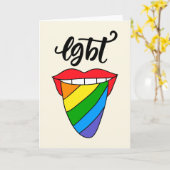 LGBT Rainbow Tongue Kaart (Gele Bloem)