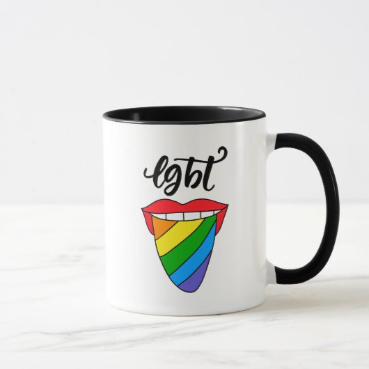LGBT Rainbow Tongue Mok (Rechts)
