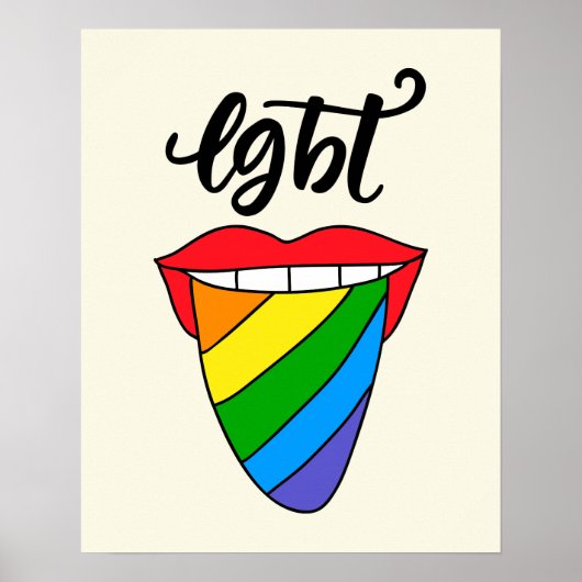 LGBT Rainbow Tongue Poster (Voorkant)