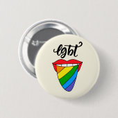 LGBT Rainbow Tongue Ronde Button 5,7 Cm (Voorkant /achterkant)