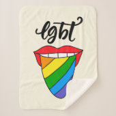 LGBT Rainbow Tongue Sherpa Deken (Voorkant)