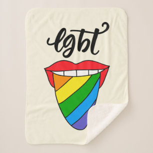 LGBT Rainbow Tongue Sherpa Deken