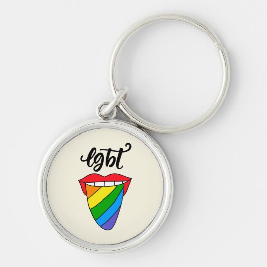 LGBT Rainbow Tongue Sleutelhanger (Voorkant)