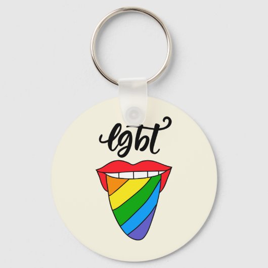 LGBT Rainbow Tongue Sleutelhanger (Voorkant)