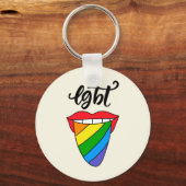 LGBT Rainbow Tongue Sleutelhanger (Voorkant)
