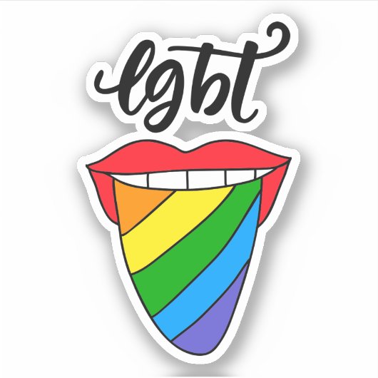 LGBT Rainbow Tongue Sticker (Voorkant)