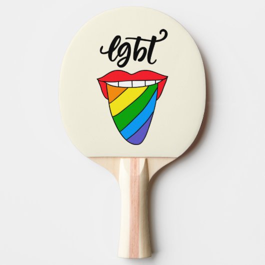 LGBT Rainbow Tongue Tafeltennisbatje (Voorkant)