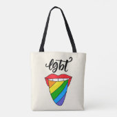 LGBT Rainbow Tongue Tote Bag (Achterkant)
