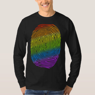 LGBT Rainbow Vingerafdruk Trots Gay Lesbisch LGBT T-shirt