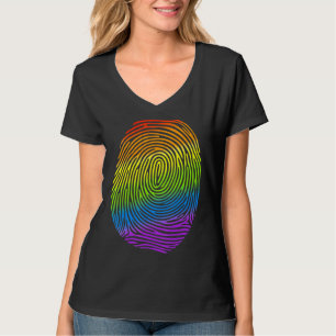 LGBT Rainbow Vingerafdruk Trots Gay Lesbisch LGBT  T-shirt