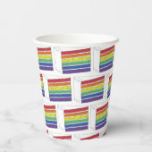 LGBT Rainbow Weddenlaag Cake Slice Gay Pride Papieren Bekers (Achterkant)