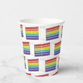 LGBT Rainbow Weddenlaag Cake Slice Gay Pride Papieren Bekers (Rechts)