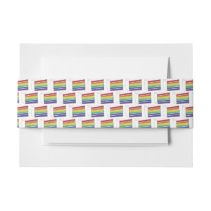 LGBT Rainbow Weddenlaag Cake Slice Gay Pride Uitnodigingen Wikkel