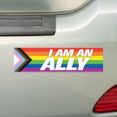 LGBT recht - Ally Inclusive Progress Pride Flag Bumpersticker (Op auto)