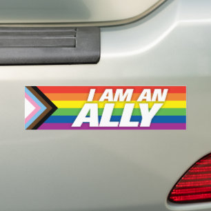 LGBT recht - Ally Inclusive Progress Pride Flag Bumpersticker