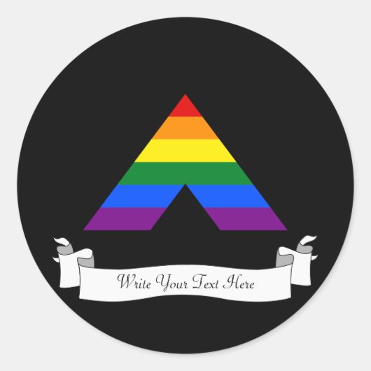 LGBT recht piramidesymbool Ronde Sticker (Voorkant)