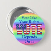 LGBT-rechten Buttonnen stemmen Ronde Button 7,6 Cm (Voorkant /achterkant)