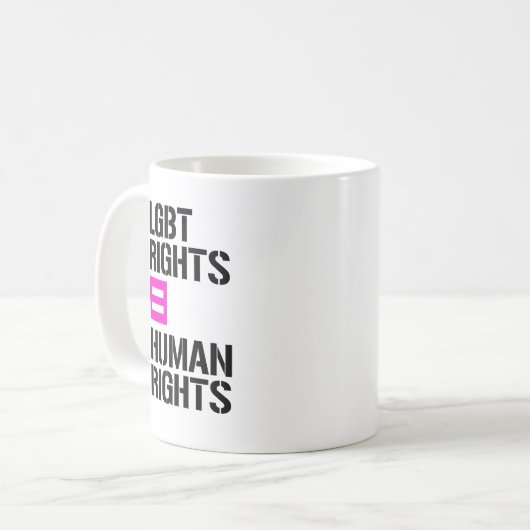 LGBT-rechten staan gelijk aan mensenrechten - LGBT Koffiemok (Voorkant links)