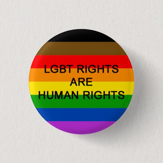 LGBT-rechten zijn mensenrechten-badge (Philly Flag Ronde Button 3,2 Cm (Voorkant)