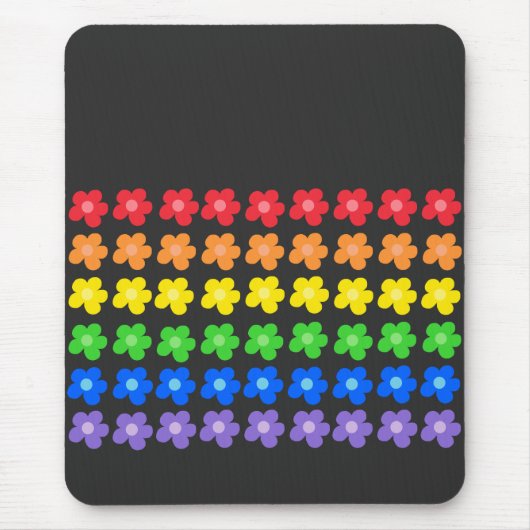 LGBT Regenboem bloemen Gay Pride Vrijheid & Gelijk Muismat (Voorkant)