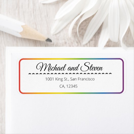 LGBT regenboog bruiloft label (Insitu)