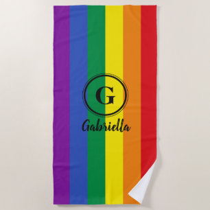 LGBT Regenboog Gay Pride Vlag Zwart Eigen Merk Strandlaken