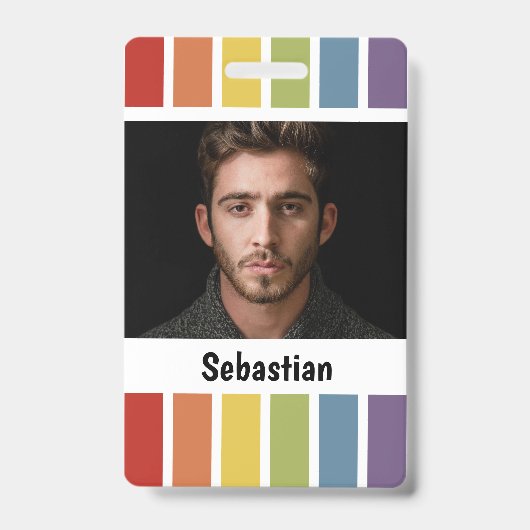 LGBT Regenboog Gedempte Kleur Persoonlijk Badge (Voorzijde)