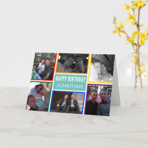 LGBT Regenboog Gelukkige Verjaardag Foto Collage G Kaart