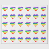 Lgbt Regenboog Hart Kwast Effect Cadeaupapier (Vlak)