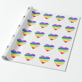 Lgbt Regenboog Hart Kwast Effect Cadeaupapier