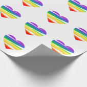 Lgbt Regenboog Hart Kwast Effect Cadeaupapier (Hoek)