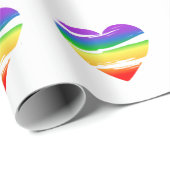 Lgbt Regenboog Hart Kwast Effect Cadeaupapier (Rol Hoek)