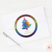 LGBT Regenboog Kerstboom Evenement Gepersonaliseer Ronde Sticker (Envelop)