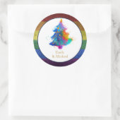 LGBT Regenboog Kerstboom Evenement Gepersonaliseer Ronde Sticker (Tas)
