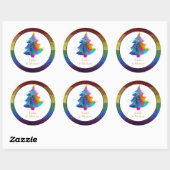 LGBT Regenboog Kerstboom Evenement Persoonlijk Ronde Sticker (Vel)