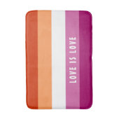 LGBT regenboog Lesbian Pride Flag Aangepaste Tekst Badmat (Voorkant Verticaal)