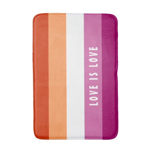 LGBT regenboog Lesbian Pride Flag Aangepaste Tekst Badmat (Voorkant Verticaal)
