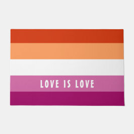 LGBT regenboog Lesbian Pride Flag Aangepaste Tekst Deurmat