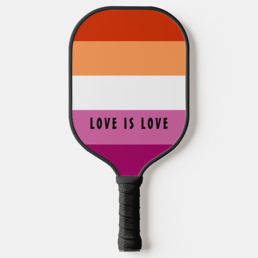 LGBT regenboog Lesbian Pride Flag Aangepaste Tekst Pickleball Paddle (Voorkant)