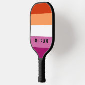 LGBT regenboog Lesbian Pride Flag Aangepaste Tekst Pickleball Paddle (Links)