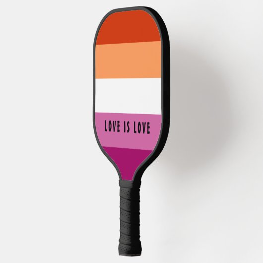 LGBT regenboog Lesbian Pride Flag Aangepaste Tekst Pickleball Paddle (Links)