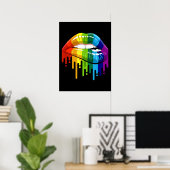 LGBT Regenboog Lip Gay Pride Poster (Thuiskantoor)
