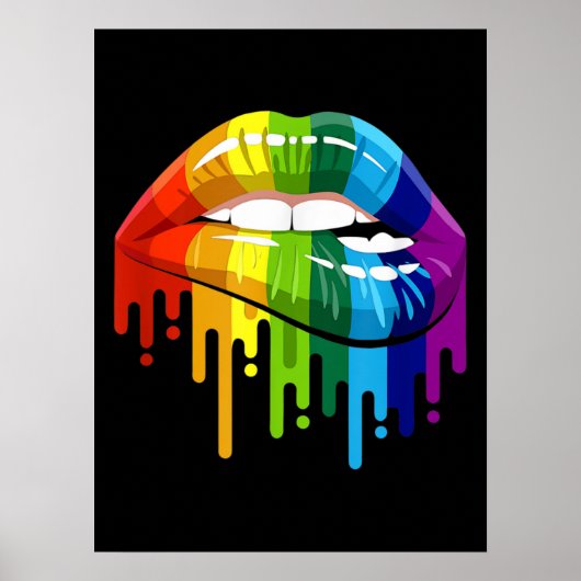 LGBT Regenboog Lip Gay Pride Poster (Voorkant)