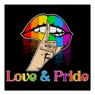 Lgbt Regenboog Lippen, Liefde en Pride Lgbt Perfect Poster