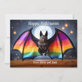 🎃🌈LGBT Regenboog Maan Vleermuis Kaart