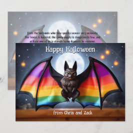 🎃🌈LGBT Regenboog Maan Vleermuis Kaart