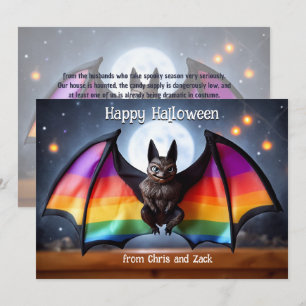 🎃🌈LGBT Regenboog Maan Vleermuis Kaart