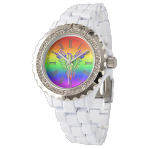 LGBT-regenboog - Phoenix, ingegraveerd, effect Horloge