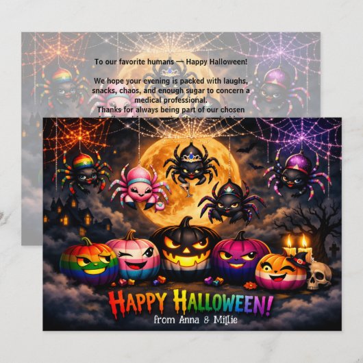 🕷️🌈LGBT Regenboog Pompoenveld kaart (Voorkant / Achterkant)